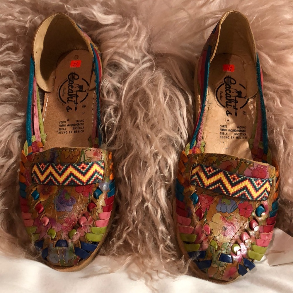 Authentic Colored Pure Leather Sandals (NWOT)